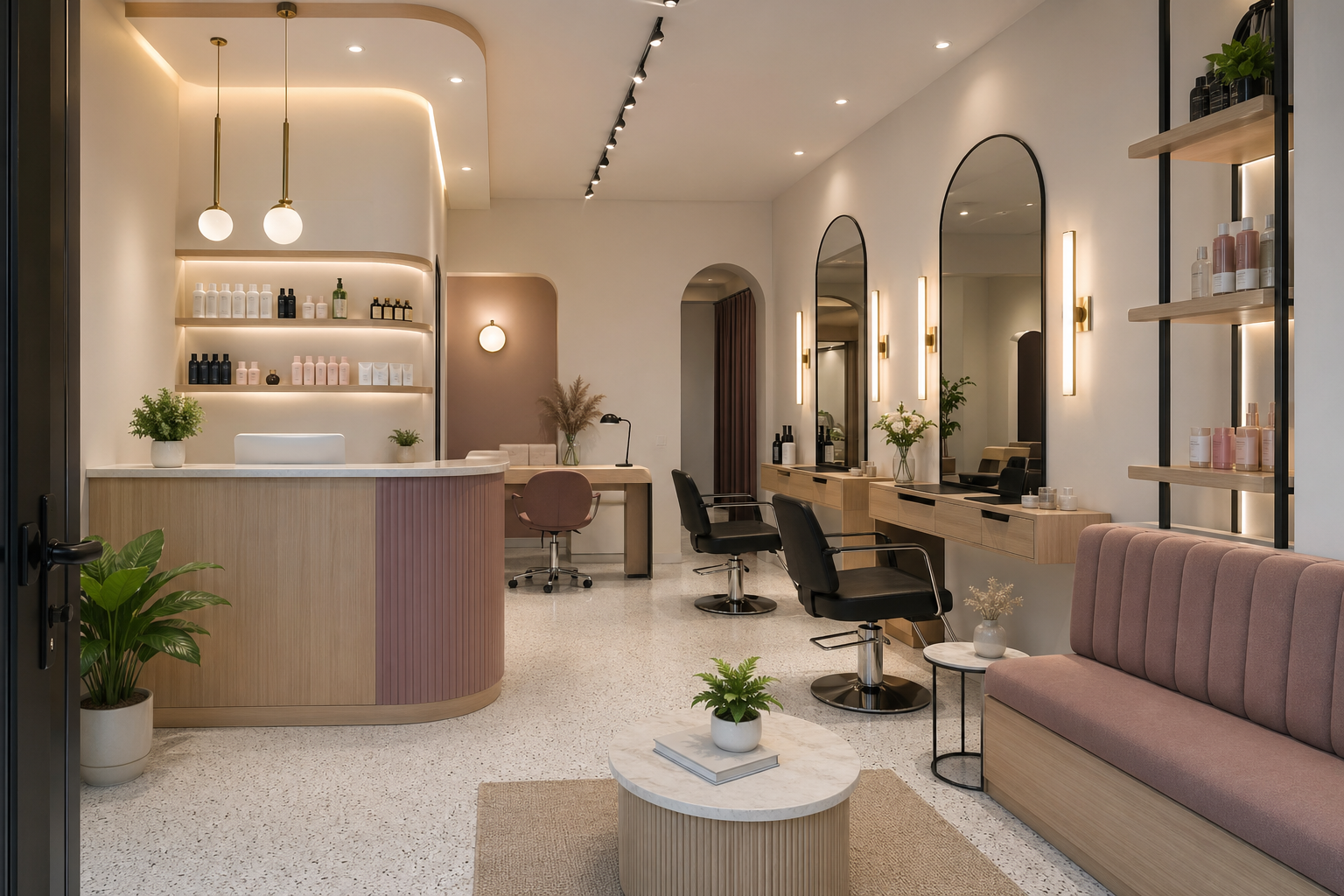 Simple salon and makeup studio 3D view